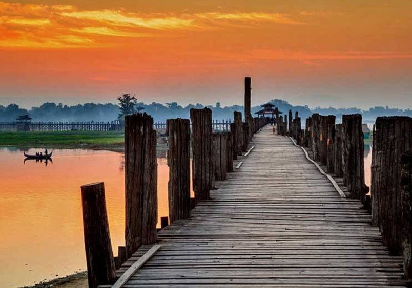 U Bein Bridge, Amarapura, Mandalay Region, Myanmar
